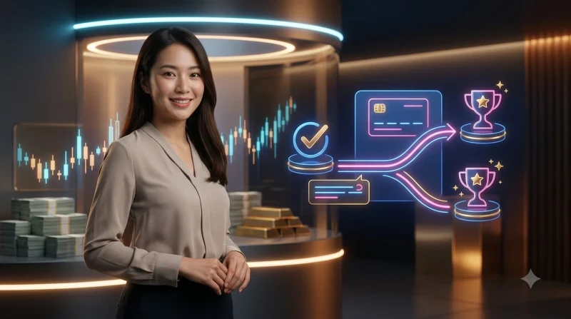 Ảnh minh họa quyền lợi người dùng với chìa khóa vàng và mạng lưới biểu tượng lợi ích phát sáng