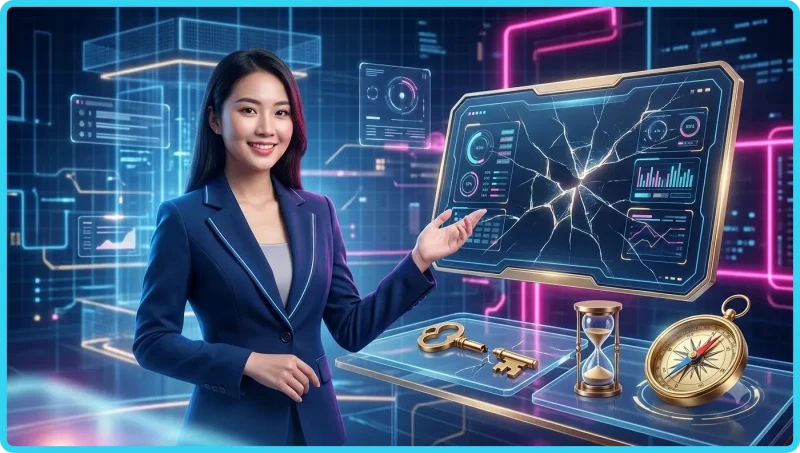 Minh họa tin đồn New88 lừa đảo với hình ảnh phóng viên điều tra phân tích thông tin