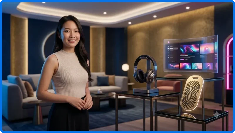 Tổng quan sảnh casino trực tuyến hiện đại với ánh sáng neon và giao diện trò chơi